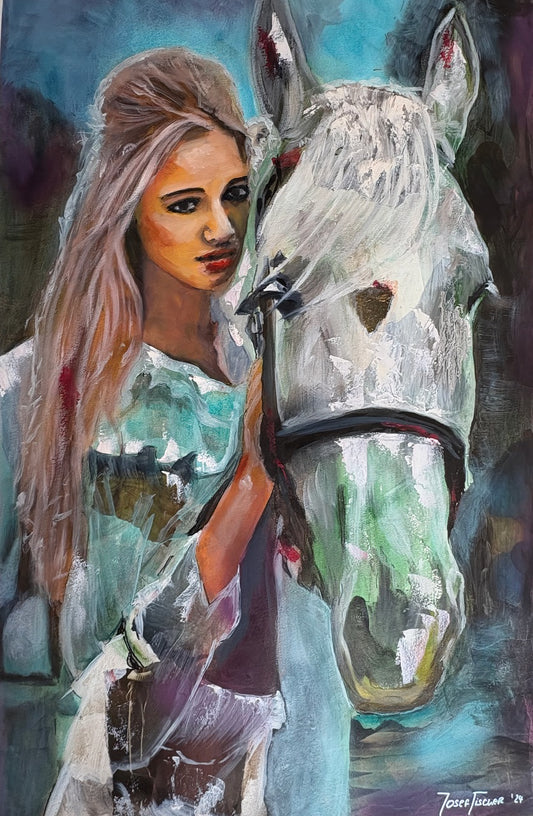 A Journey with the White Horse Art Print