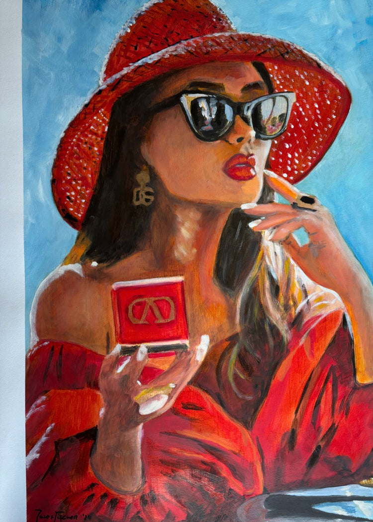 Glamour In Scarlet Fine Art Print