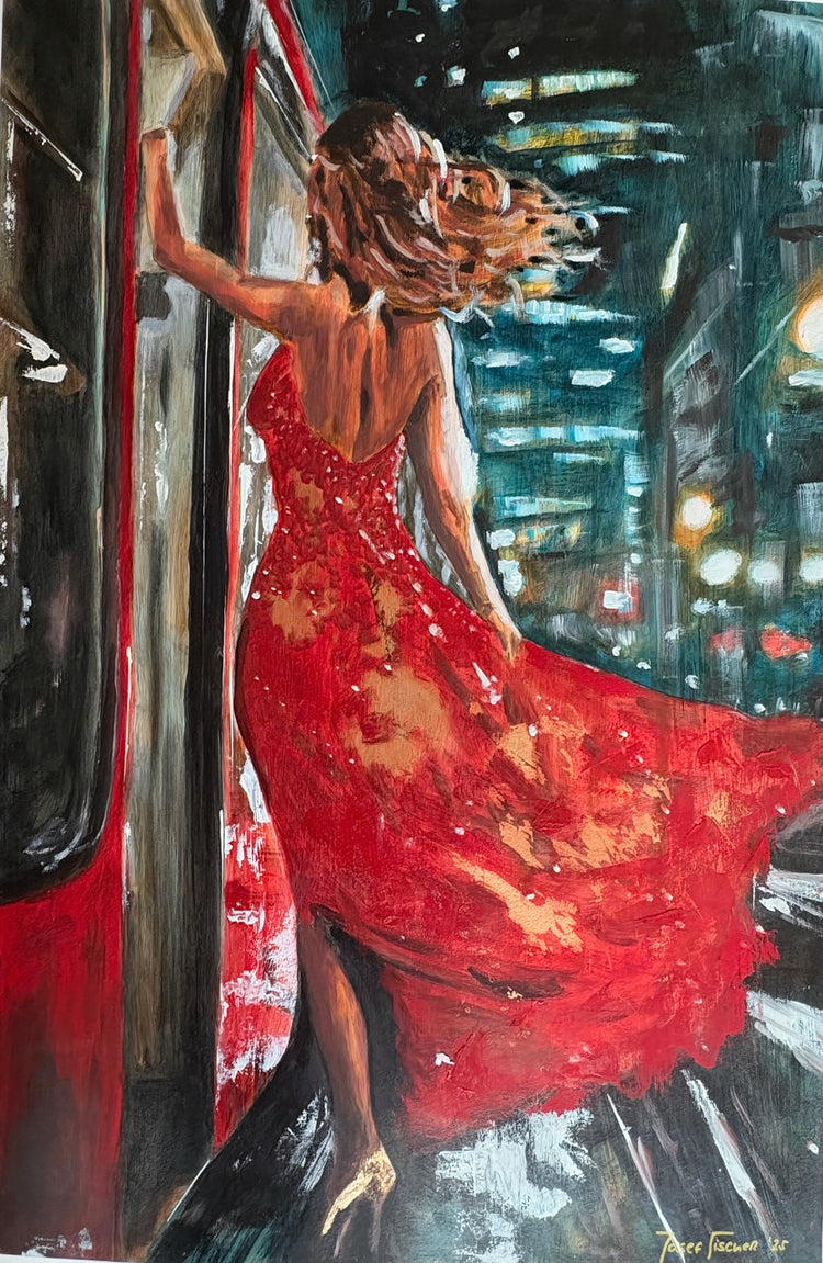 Night In Red Fine Art Print